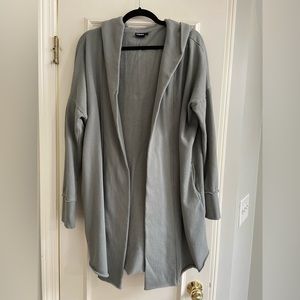 Mono B Fireside Hooded Cardigan in Gray/Slate, size L.
